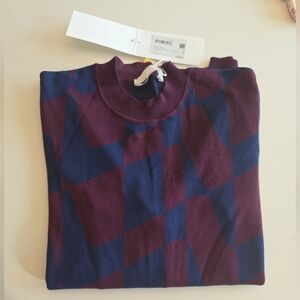 NWT Women's Hugo Boss Fantina Navy Merlot White Label Suit Sweater Sz M $278